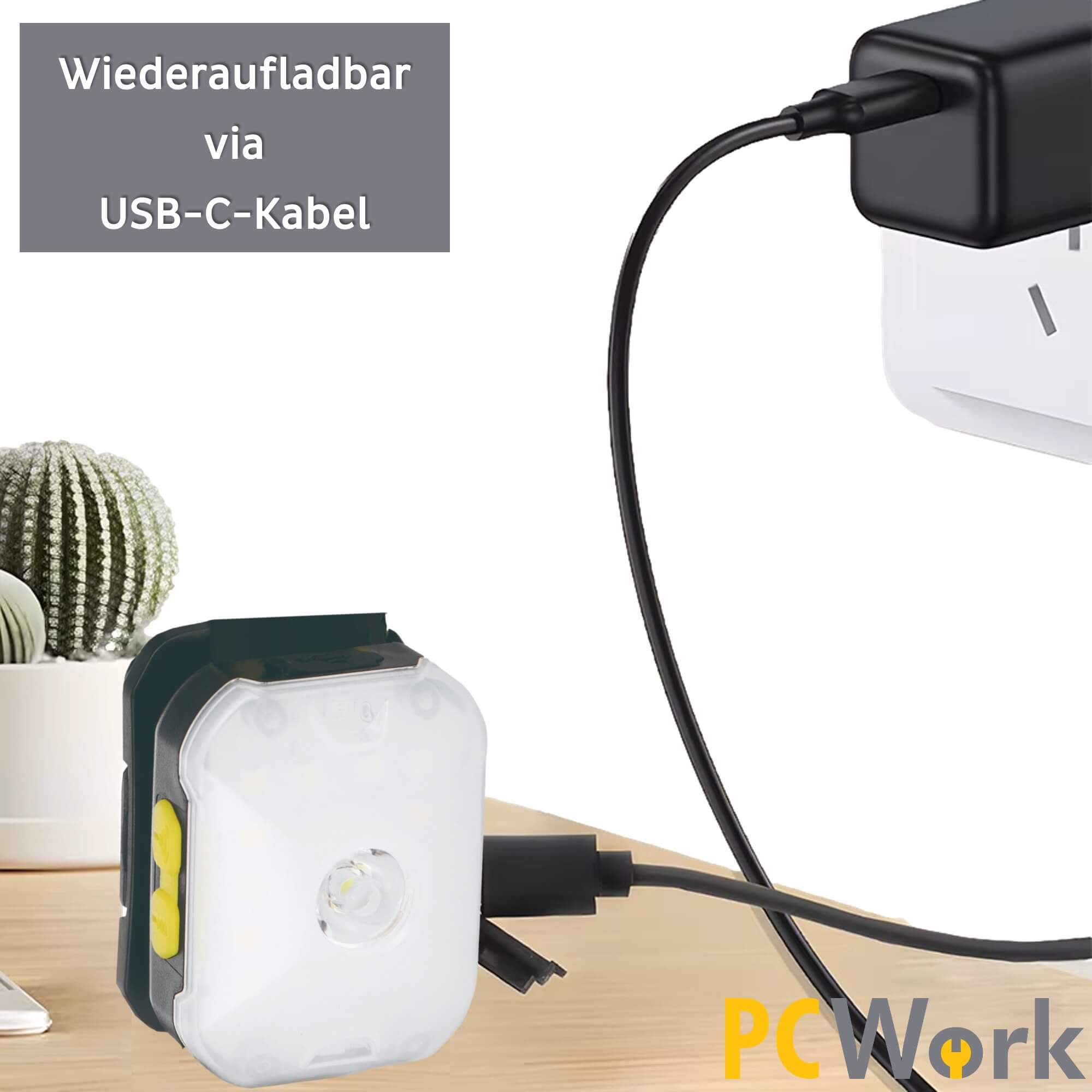 PCW12B LED Outdoor Stirnlampe Kopflampe Wiederaufladbar 200lm