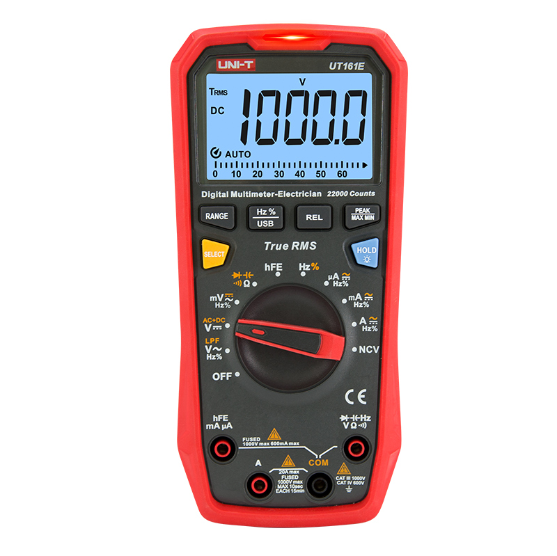 UT161E Digital Multimeter, 1000V, True RMS, 22000 Counts, Professional Device