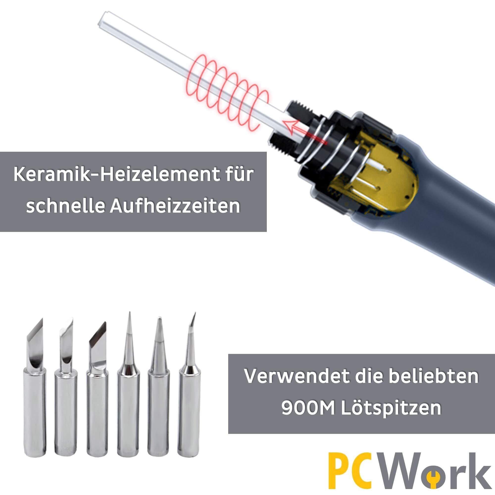 PCW09C Keramik-Heizelement für schnelles Aufheizen und kompatible 900M Lötspitzen