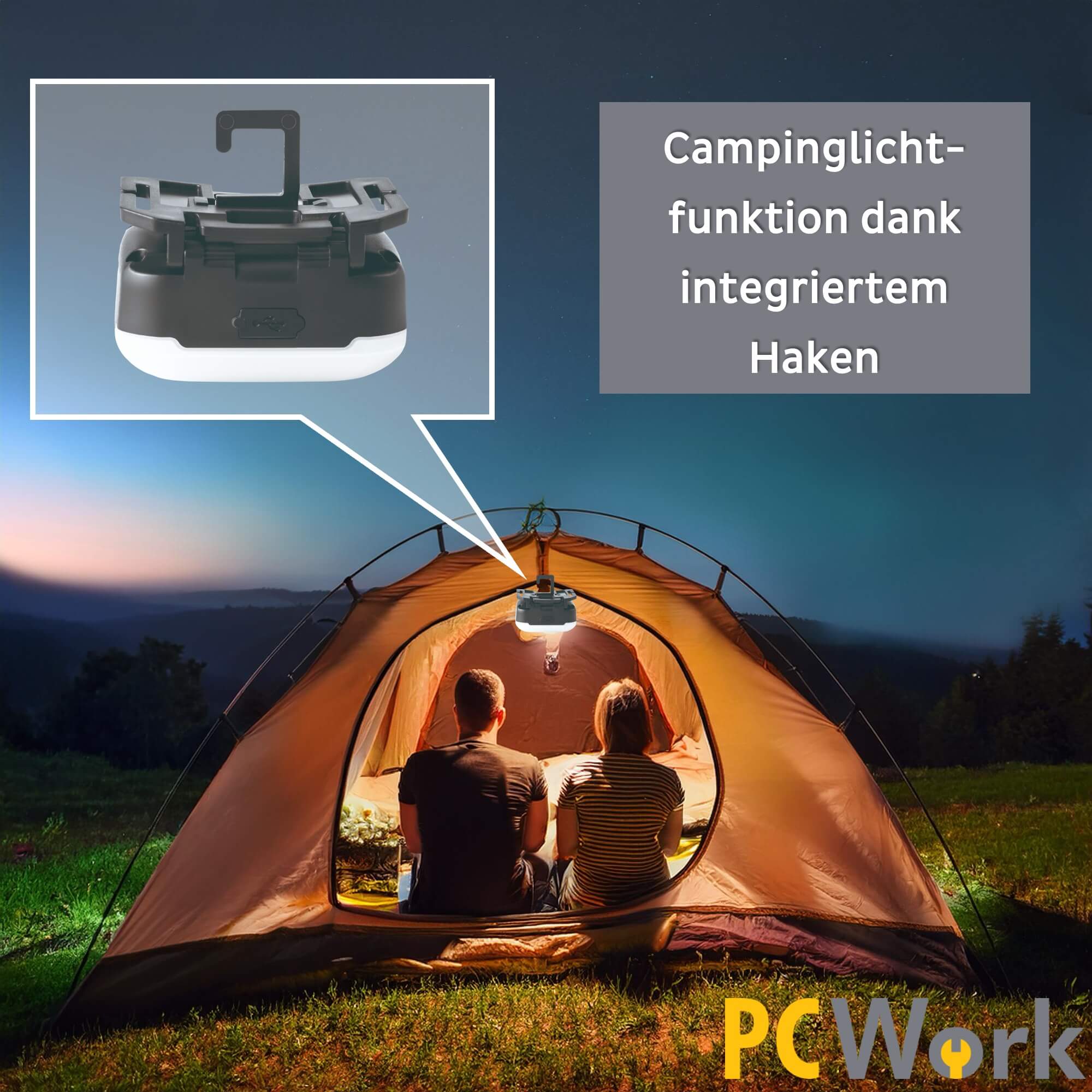 PCW12B LED Outdoor Stirnlampe Kopflampe Wiederaufladbar 200lm