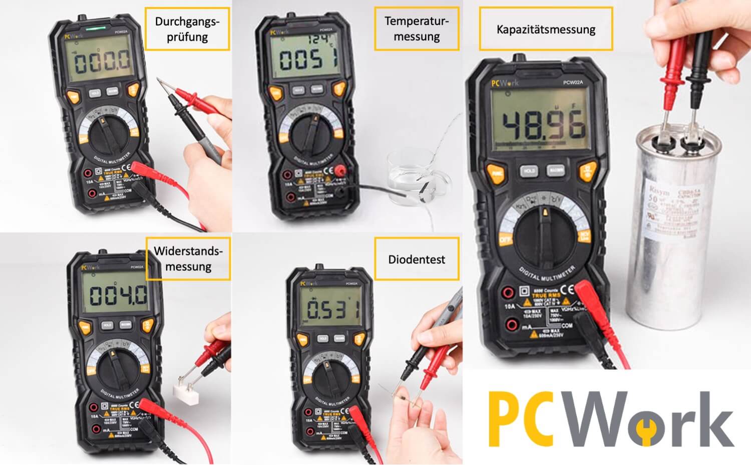 PCW02A Digitalmultimeter, True RMS, CAT IV 600V PCW02A Digitalmultimeter, True RMS, CAT IV 600V