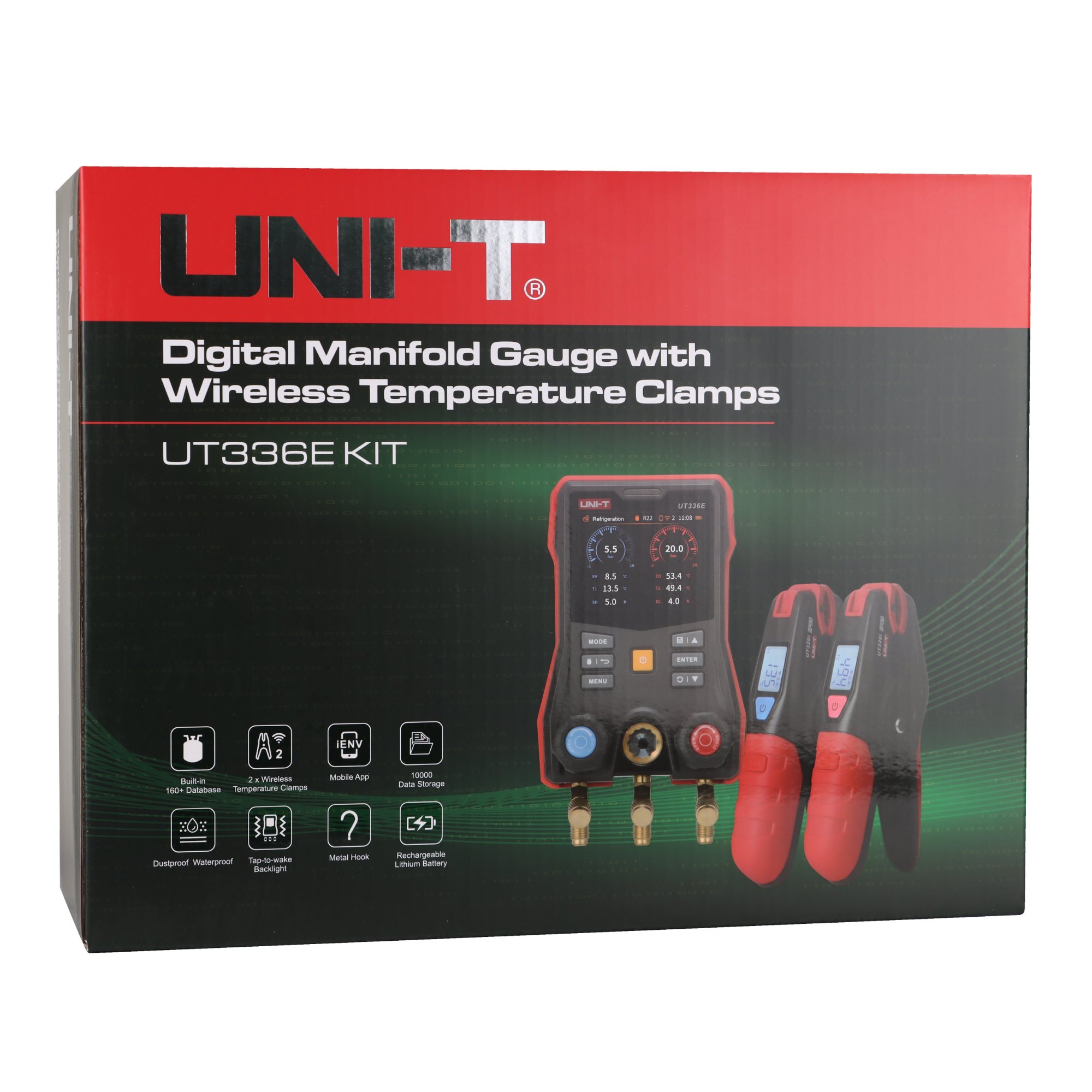 Product packaging box for the UNI-T UT336E KIT digital manifold gauge set