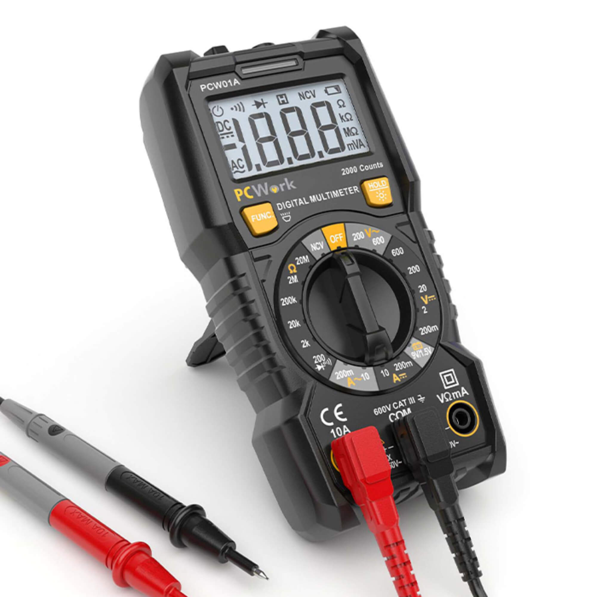 PCW01A Digitalmultimeter, 2000 Counts, CAT III 600V PCW01A Digitalmultimeter, 2000 Counts, CAT III 600V