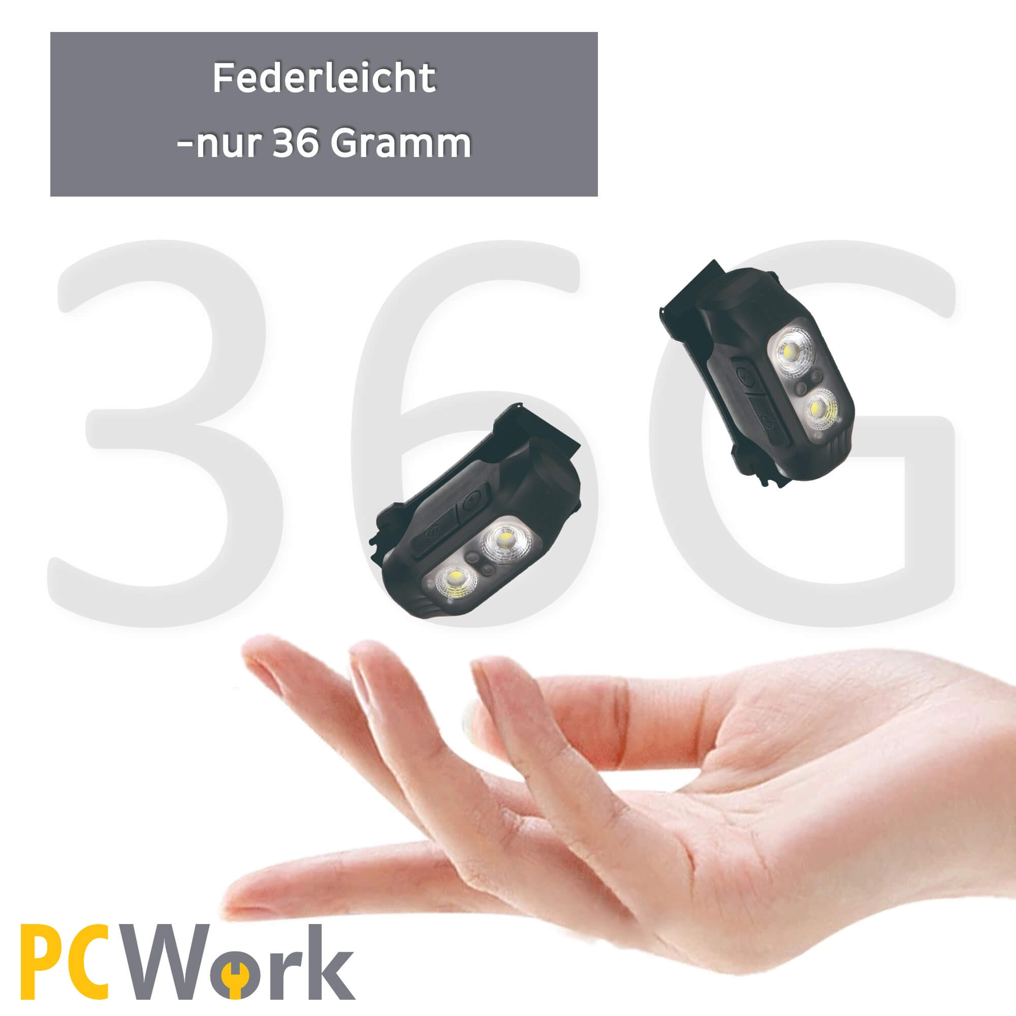 PCW12A LED Stirnlampe Kopflampe Hybrid Wiederaufladbar 200lm