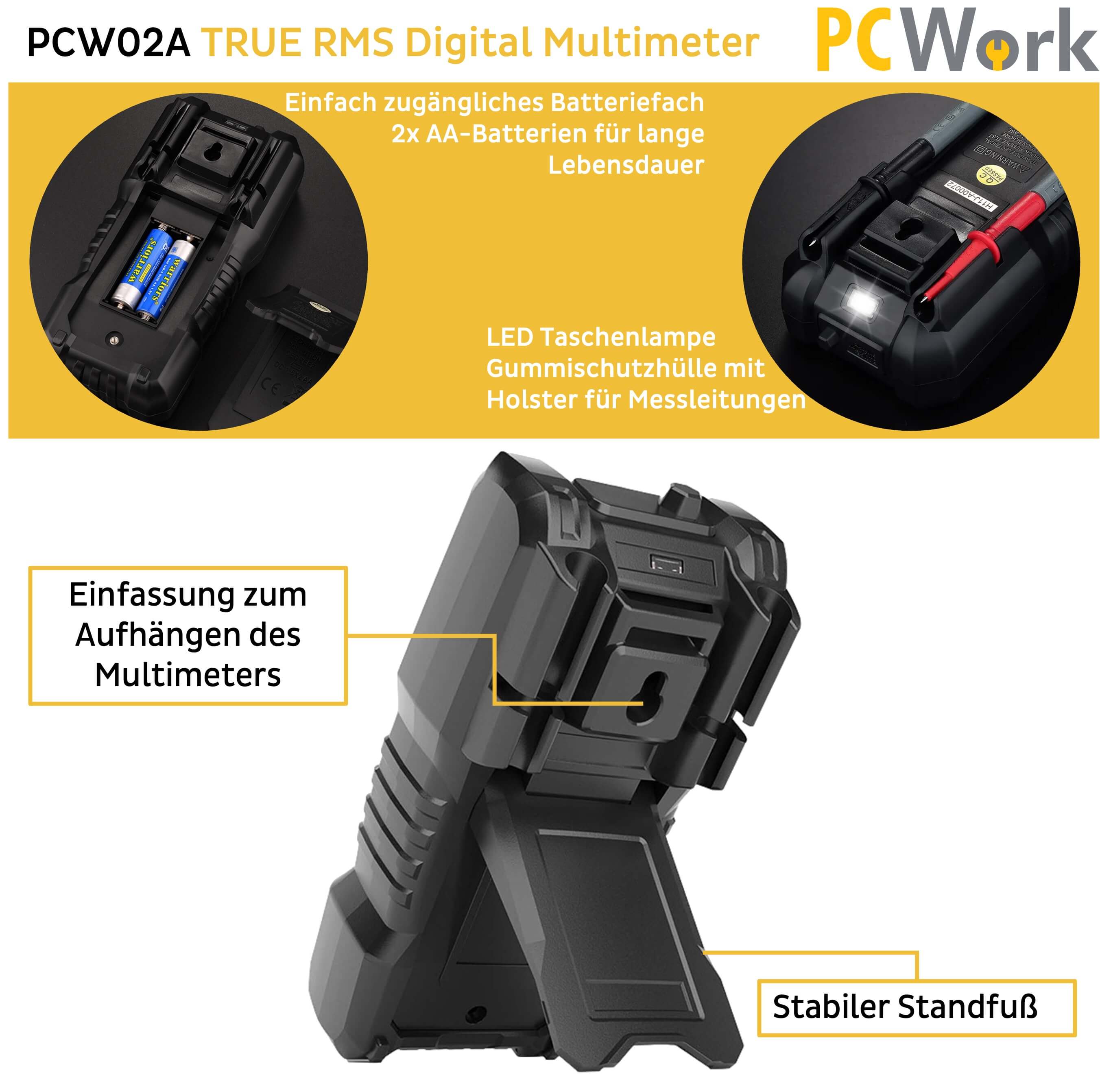 PCW02A Digitalmultimeter, True RMS, CAT IV 600V PCW02A Digitalmultimeter, True RMS, CAT IV 600V