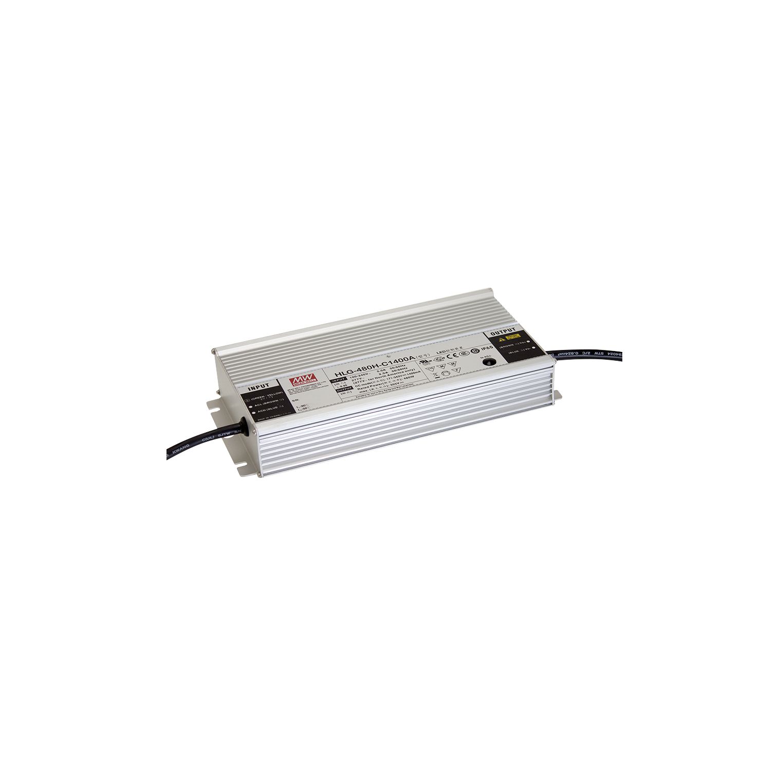 HLG-480H-C3500A LED-Trafo, IP65 480W, 68-137V, 3500mA CC dimmbar, MEAN WELL
