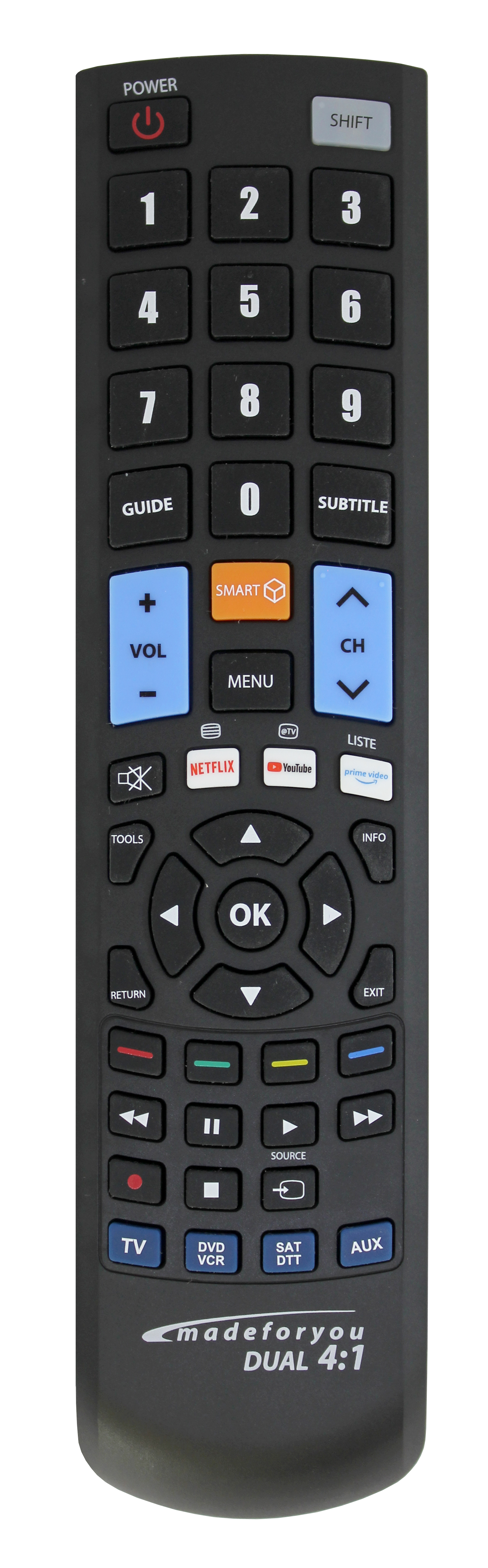 JL3084 Made for you 4:1 Black Programmable Universal Remote Control