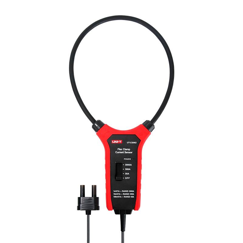 UNI-T UT-CS09D Flex Clamp Current Sensor with an 18-inch Rogowski coil and a selectable measuring range up to 3000A AC.