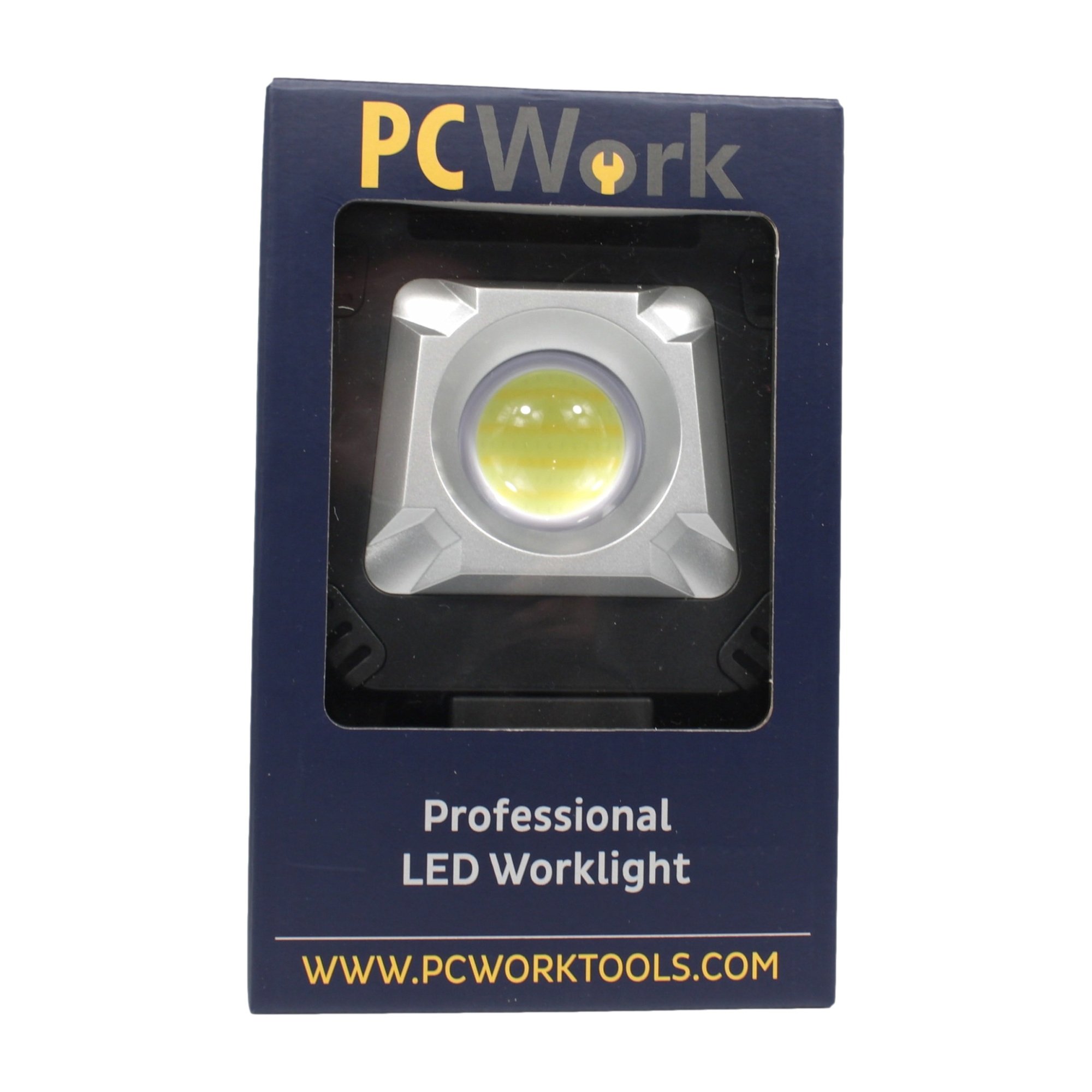 Vorderseite der PCW12P Originalverpackung mit Sichtfenster auf den COB-LED-Strahler