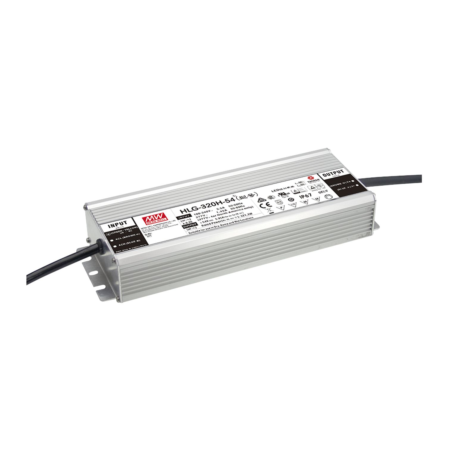 HLG-320H-12AB LED-Trafo, IP65 264W, 12V, 22A CV+CC dimmbar, MEAN WELL