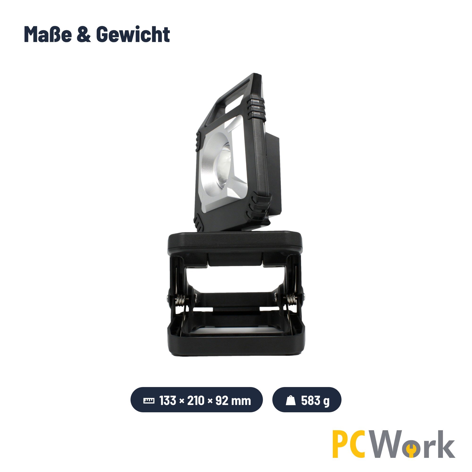PCW12P Abmessungen von 133 mal 210 mal 92 mm und leichtes Gesamtgewicht von 583 Gramm