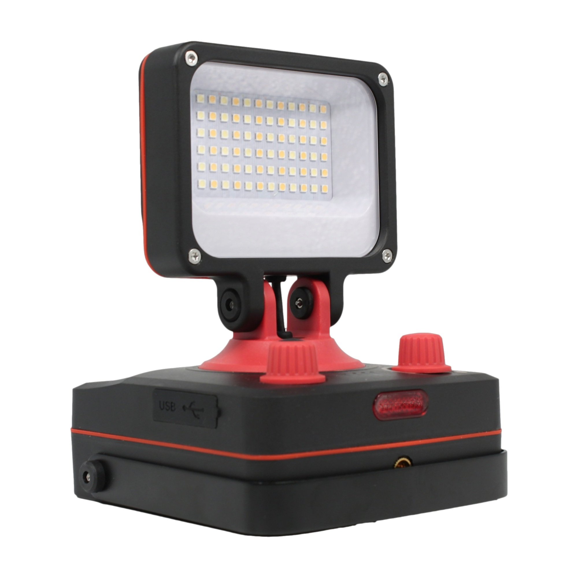 PCW12Q LED-Flächenstrahler in schräger Perspektive mit USB-Anschlussabdeckung