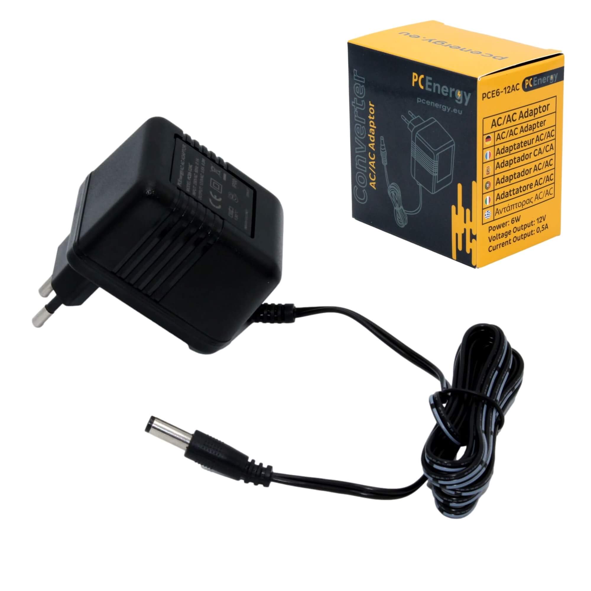 PCE6-12AC Adapter, Konverter, Wandler AC/AC, 6W, 0,5A, 12V