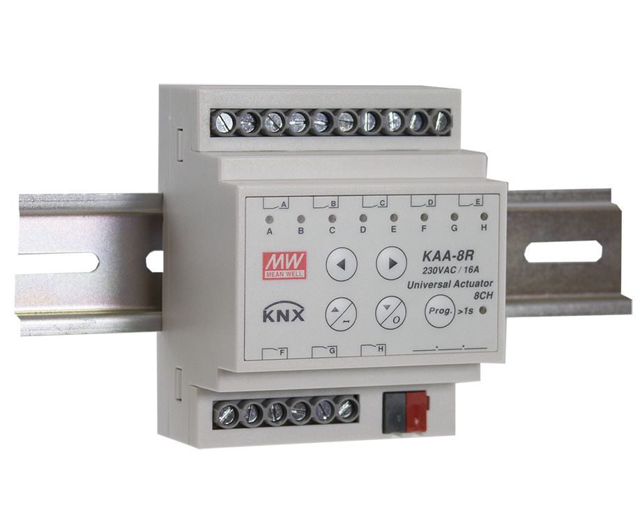 KAA-8R-10S KNX 8 channel actuator, 10A per channel, MEAN WELL