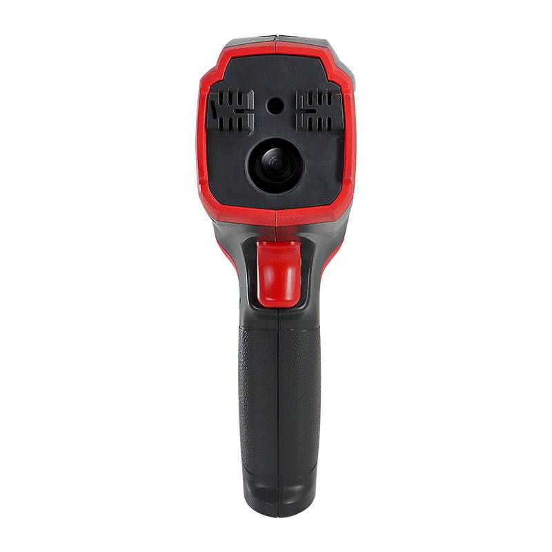 Detailed view of the front of the UT305C+ infrared thermometer, showing the high-precision infrared sensor and laser for non-contact measurements.