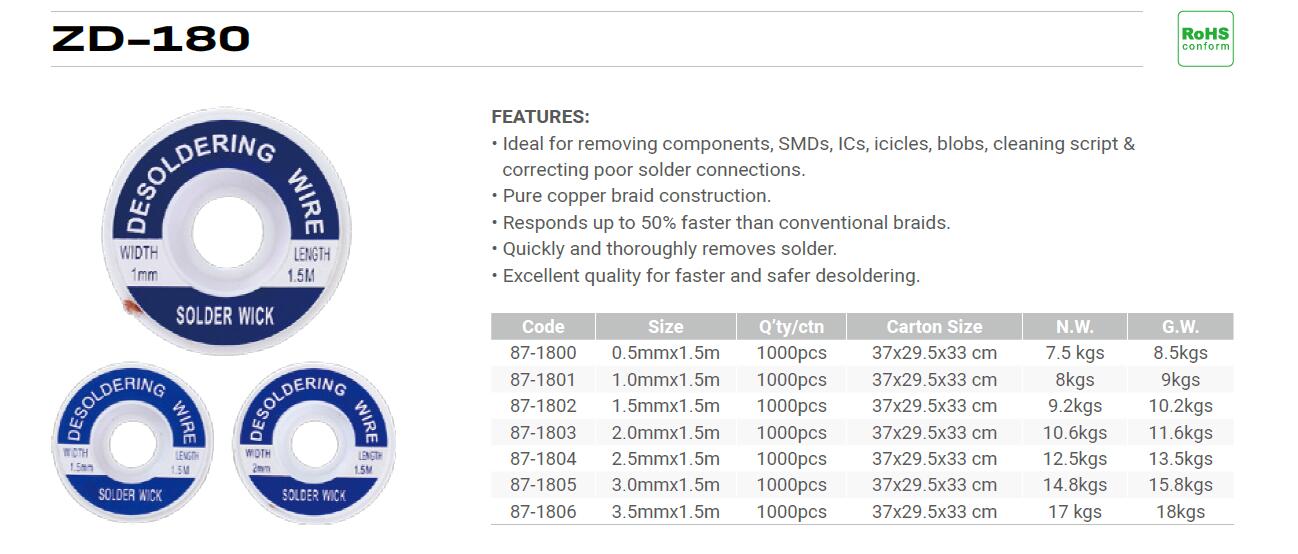 zd-180-entloetlitze-desoldering-wick-desoldering-braid-puctec-technical data-daten