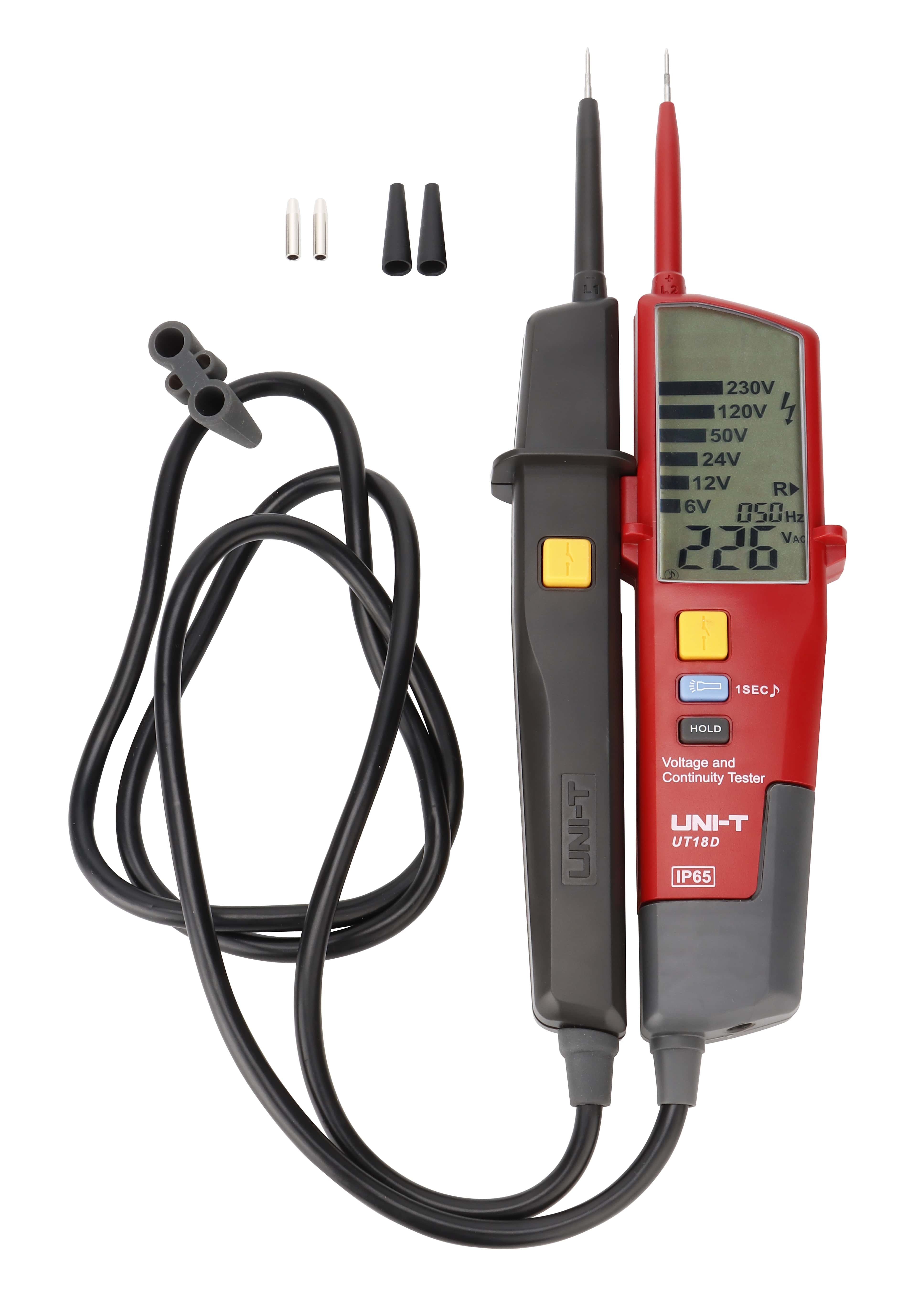 UT18D Spannungsprüfer zweipolig, Drehfeldmessgerät, Durchgangsprüfer, wasserdicht, IP65, CAT IV 600V 