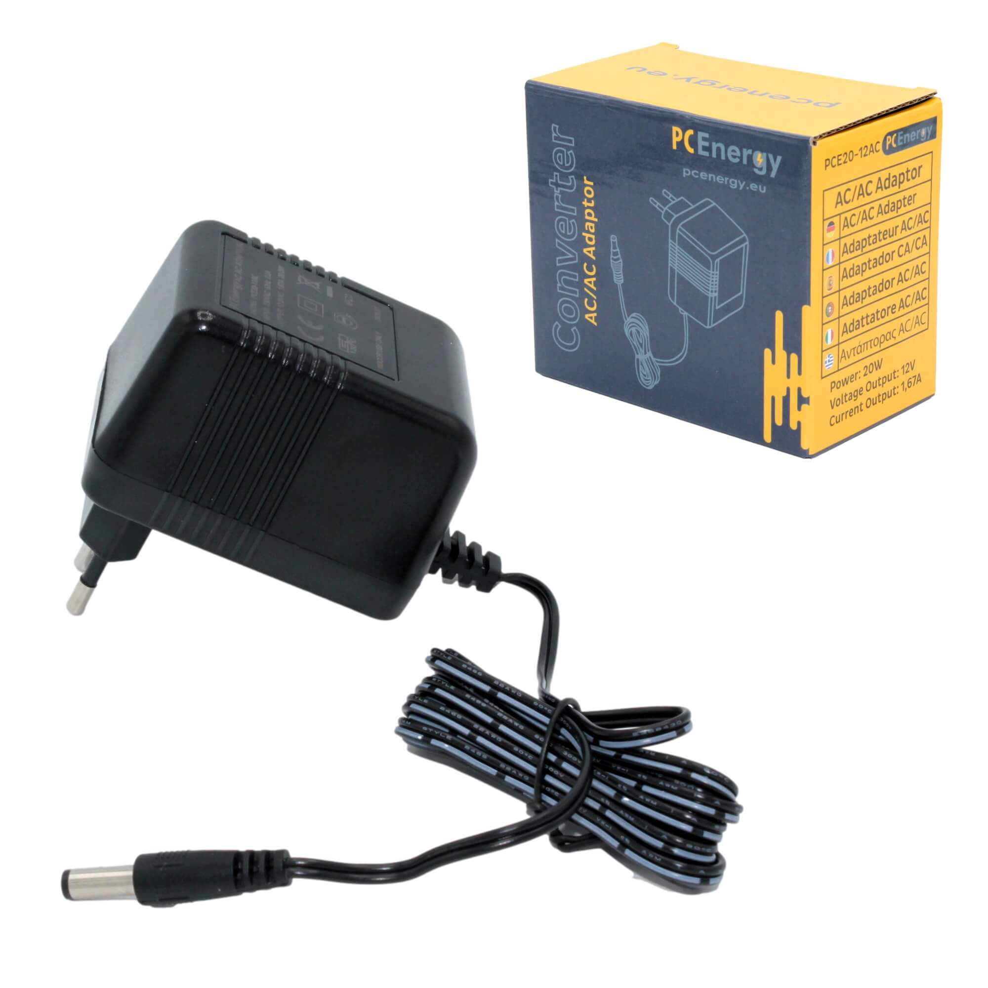 PCE20-12AC Adapter, Konverter, Wandler AC/AC, 20W, 1,67A, 12V