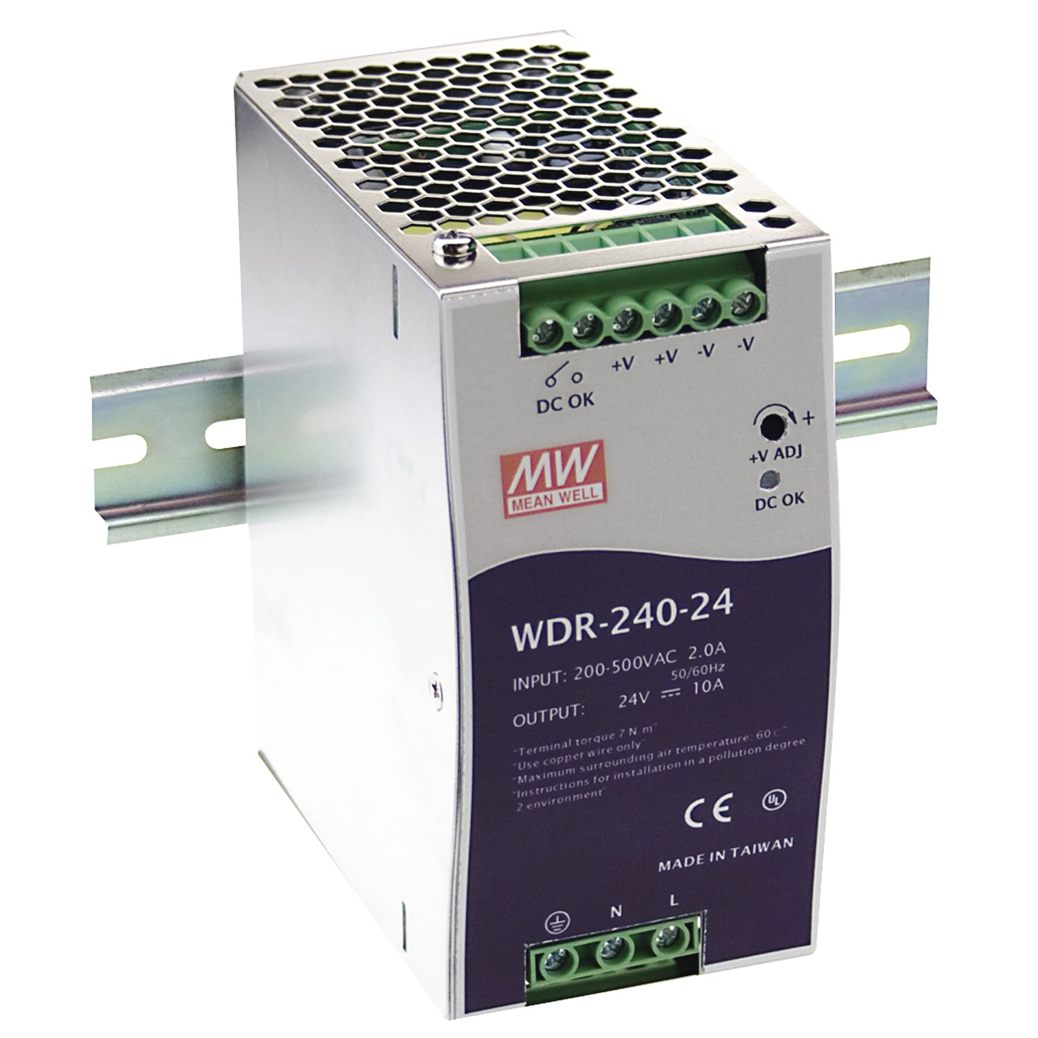 WDR-240-24 Hutschienen-Netzteil, 240W, 24V, 10A, MEAN WELL