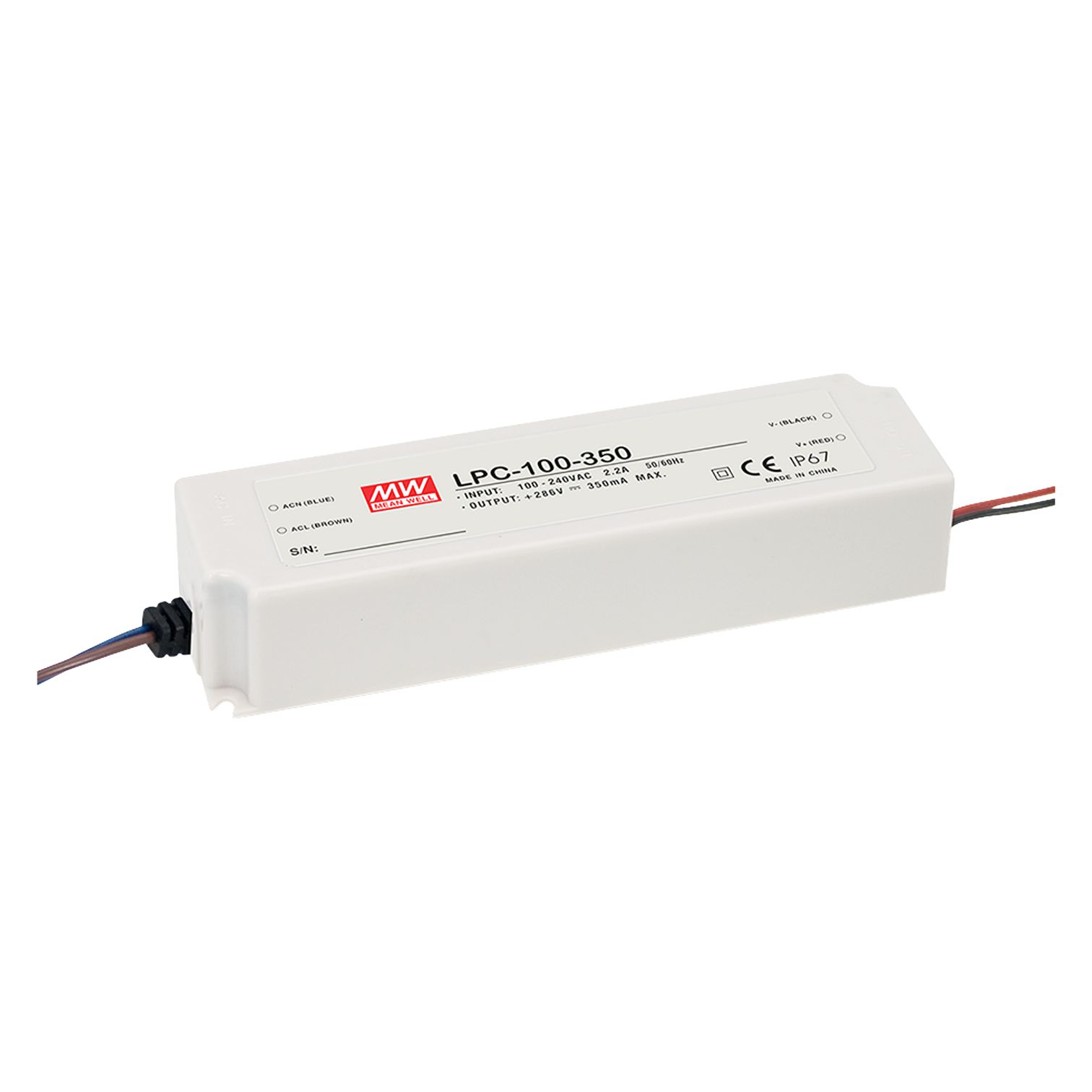 LPC-100-1400 Led-Trafo, Class2 36-72V, 1400mA CC, MEAN WELL