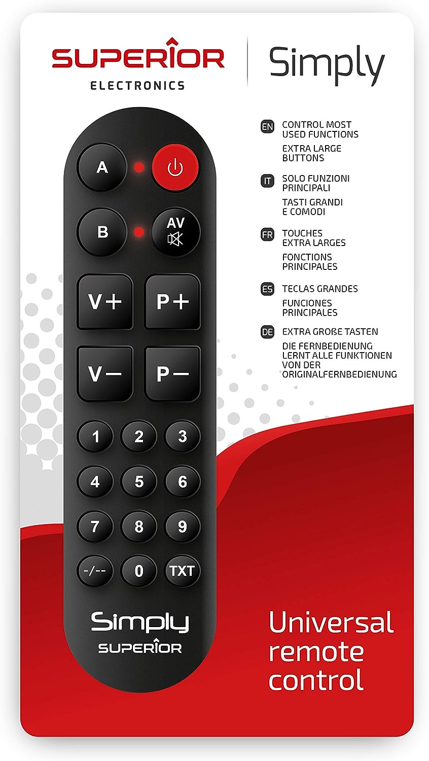 SUPERIOR Simply Numeric – Universal Remote Control (SUPTLB002 / SUP040)