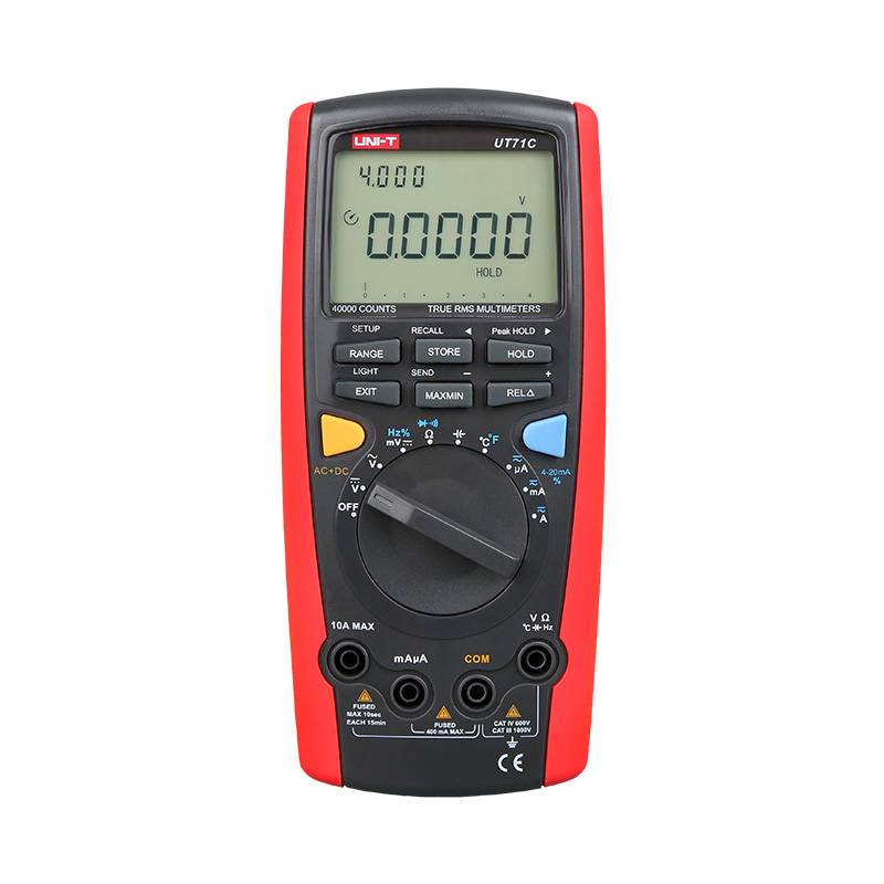 UNI-T UT71C Digital-Multimeter mit hochauflösendem 40.000-Count-Display und True-RMS-Funktion für präzise Messungen.