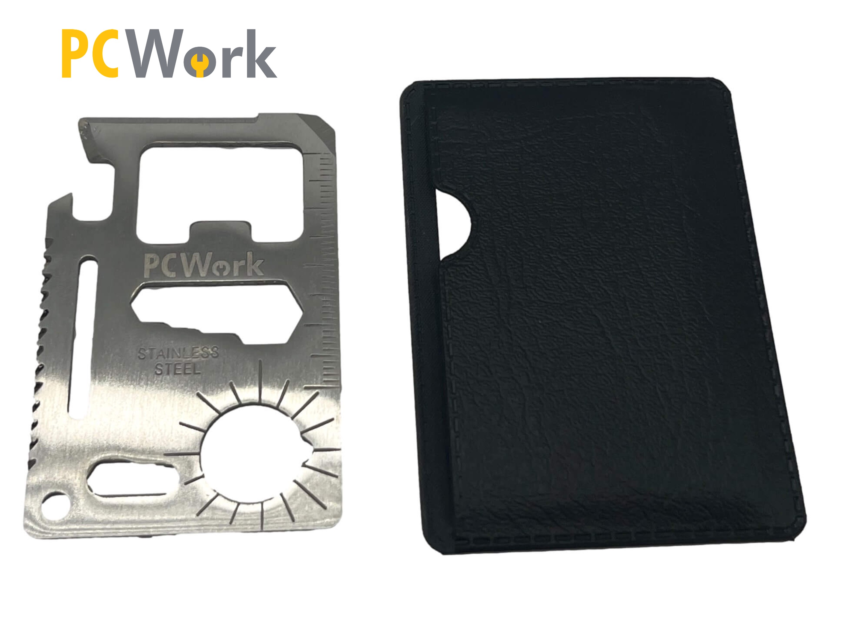 PCW08D Multitool 11 in 1, credit card design, stainless steel