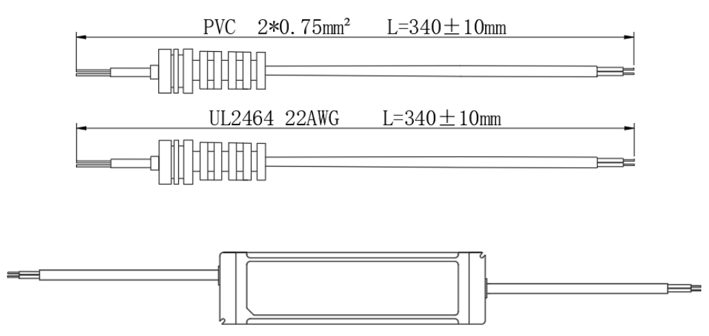PCE40-24-1,66-LED-E Waterproof LED Driver; IP67; 40W; 24V; 1,66A