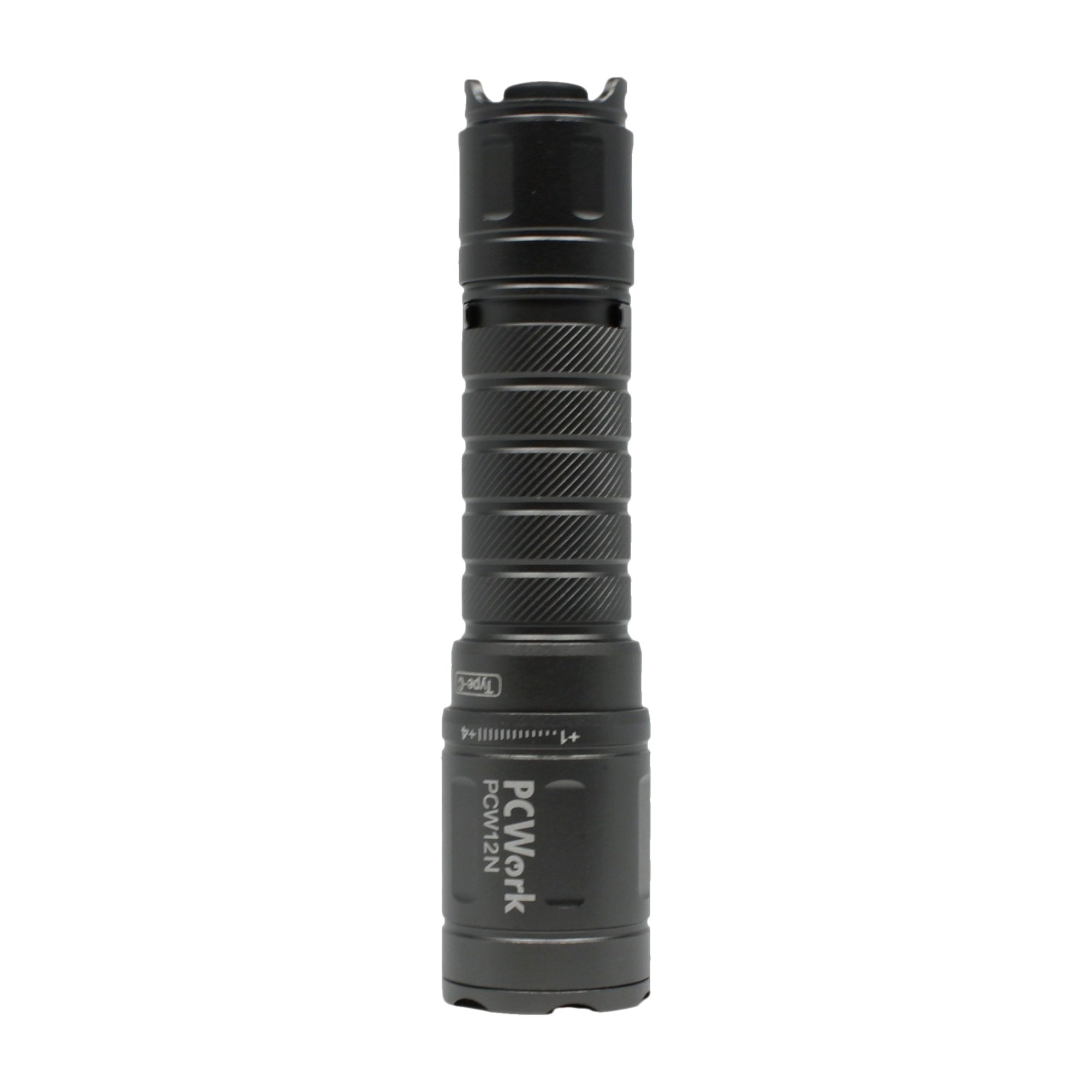 PCW12N LED-Taschenlampe aufrecht stehend in frontaler Studioansicht isoliert