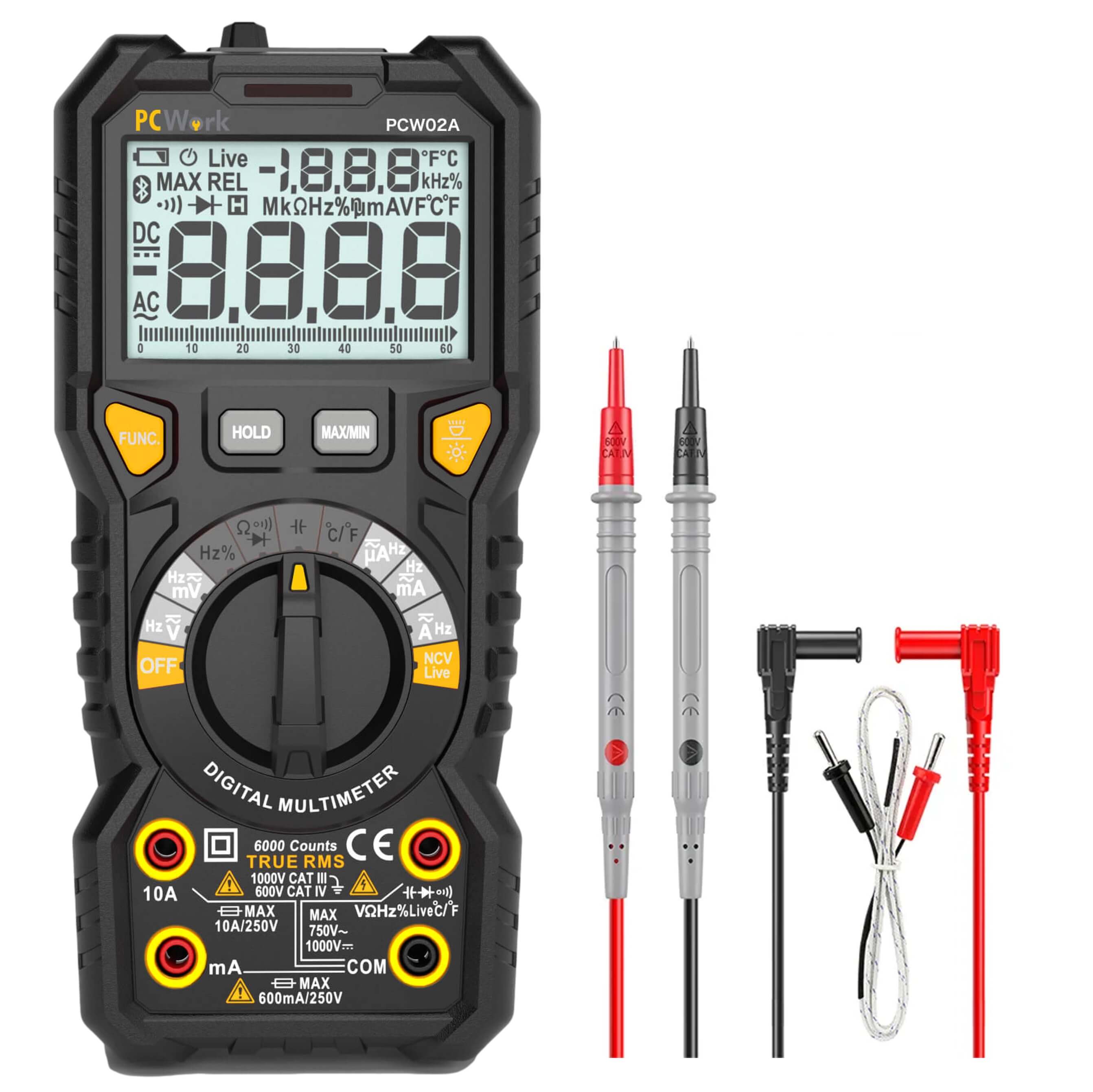 PCW02A Digitalmultimeter, True RMS, CAT IV 600V PCW02A Digitalmultimeter, True RMS, CAT IV 600V