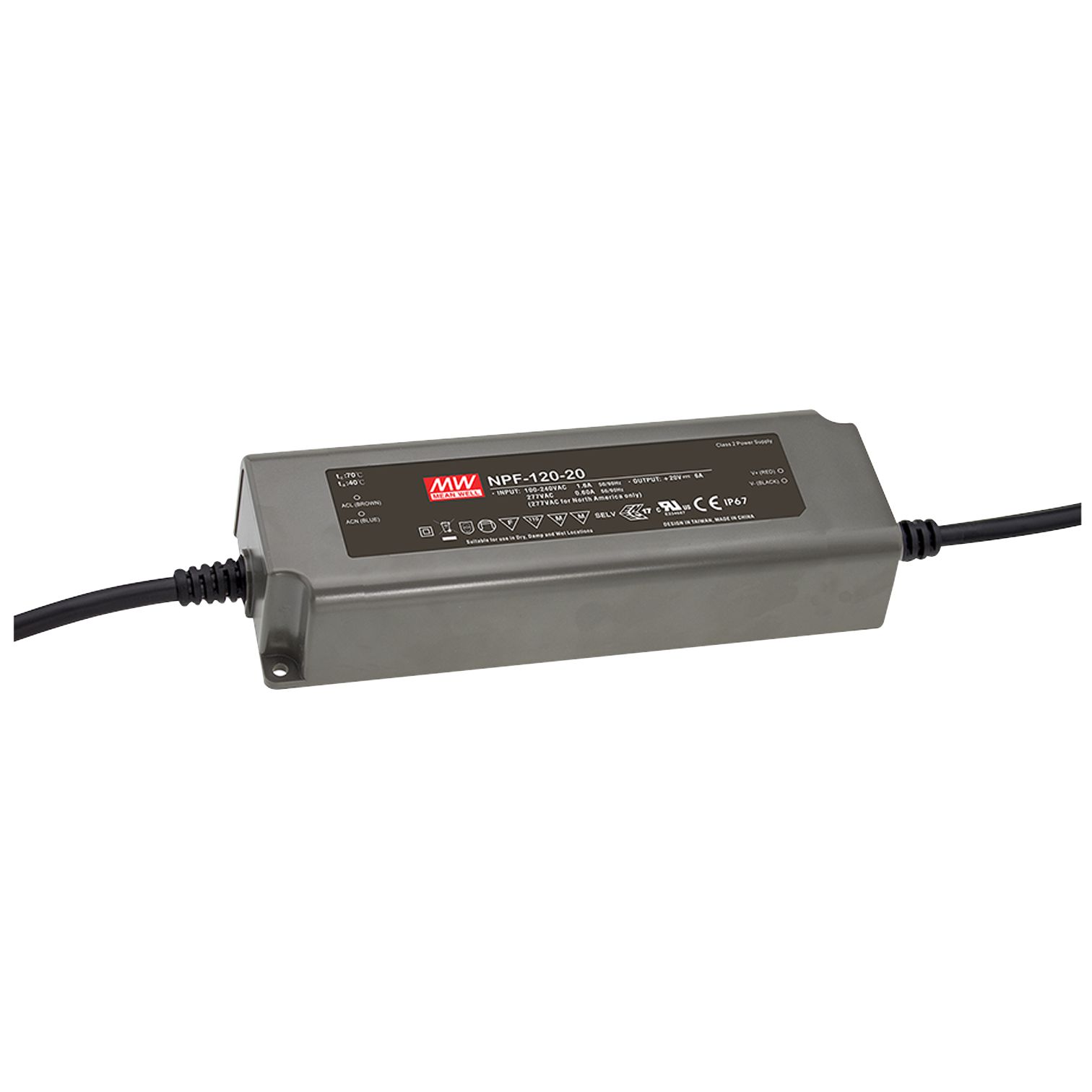 NPF-120-30 Led-Trafo, IP67 120W, 30V, 4A CV+CC, MEAN WELL
