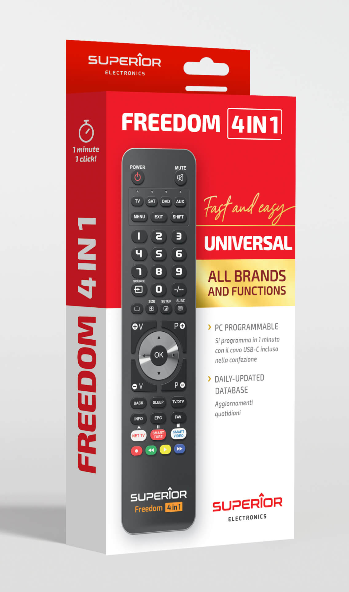 SUPERIOR Freedom 4:1 USB-C Universal Remote Control (SUPTUB003); black