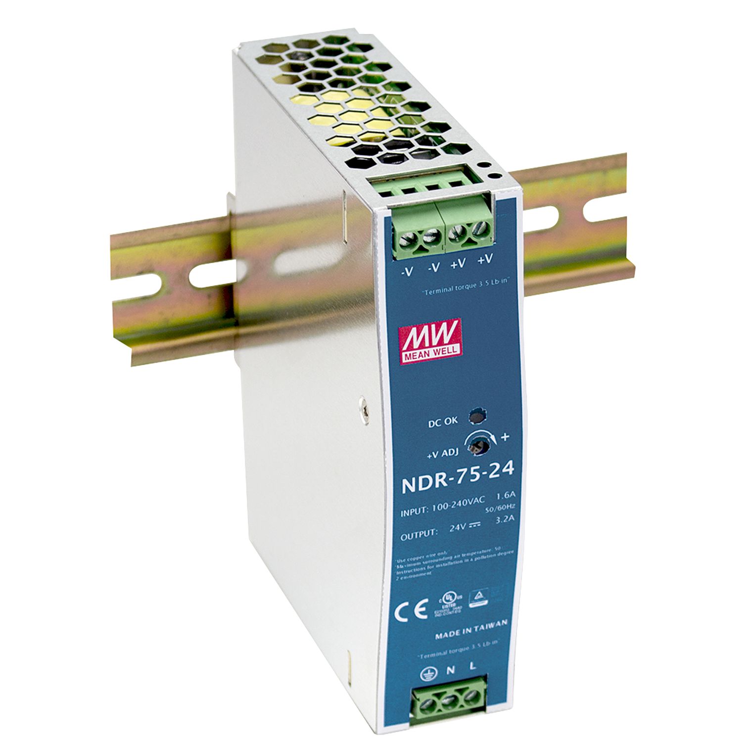 NDR-75-24 Hutschienen-Netzteil, 75W, 24V, 3,2A, MEAN WELL