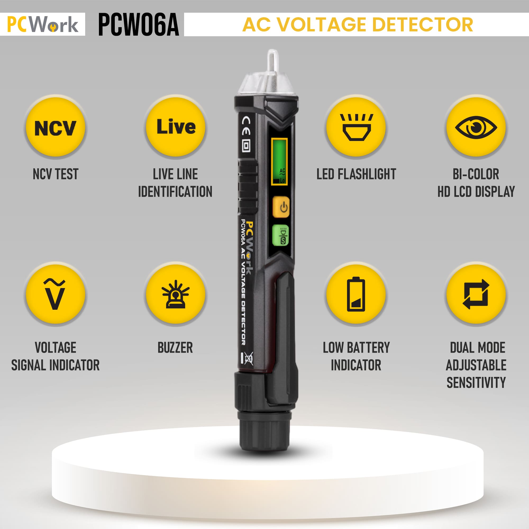 PCW06A Spannungsprüfer, kontaktlos, dual mode, LED Lampe