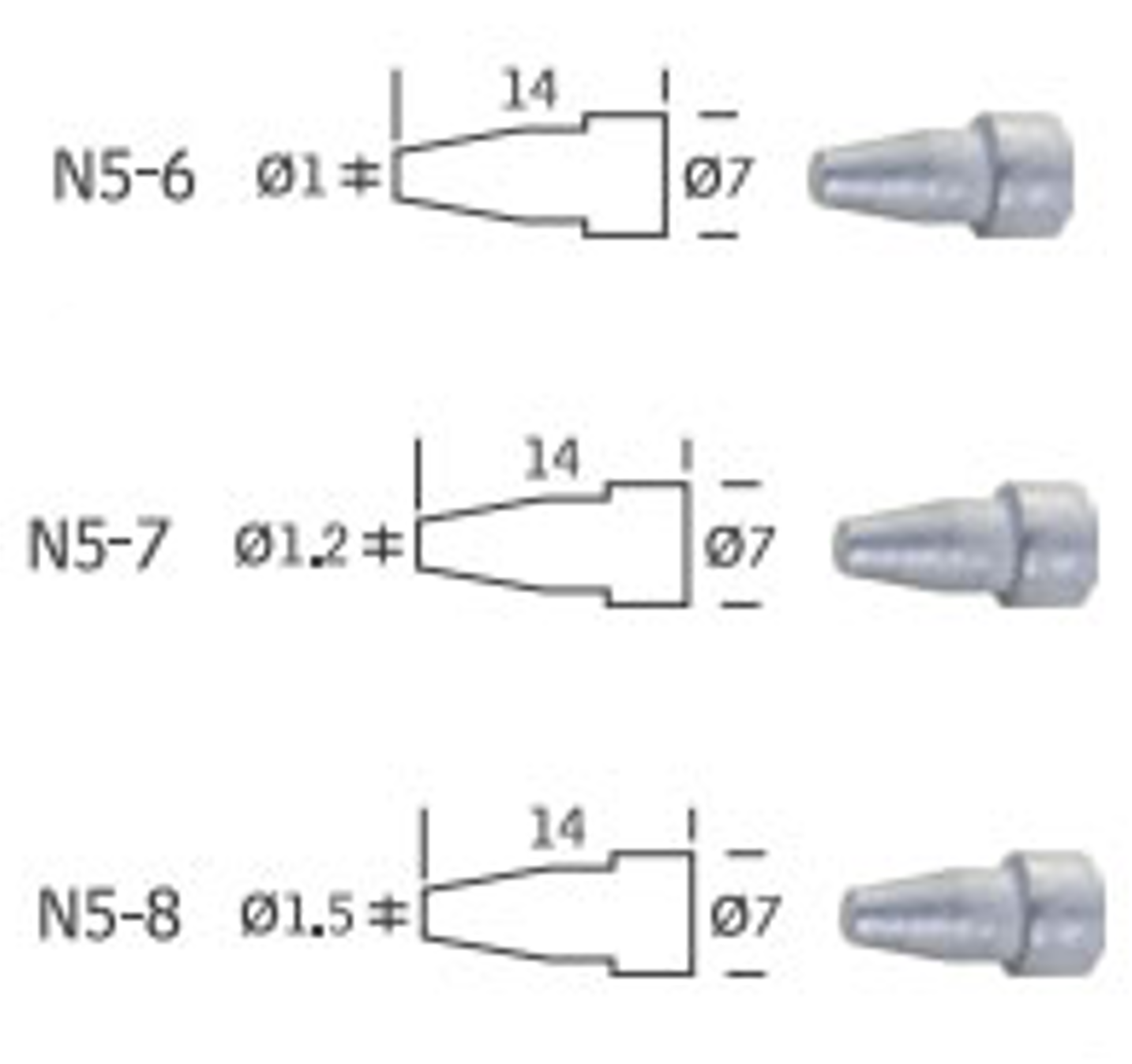 79-1576 N5-7 spare tip for ZD-8915, ZD-8917, 88-552B