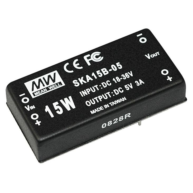 SKA15C-12 DC/DC-Converter 36-72V:+12V 1250mA 15W, MEAN WELL