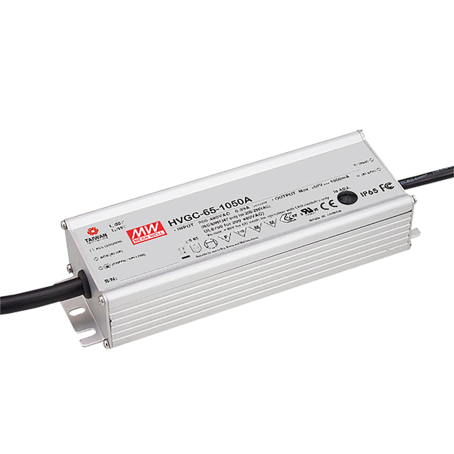 HVGC-65-500AB Led-Trafo, IP65 65W, 13-130V, 500mA CC dimmbar, MEAN WELL