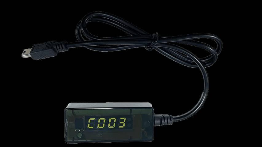 External display with integrated IR receiver for the JL43703 DVB-T2 receiver, showing the channel number even with a hidden installation.