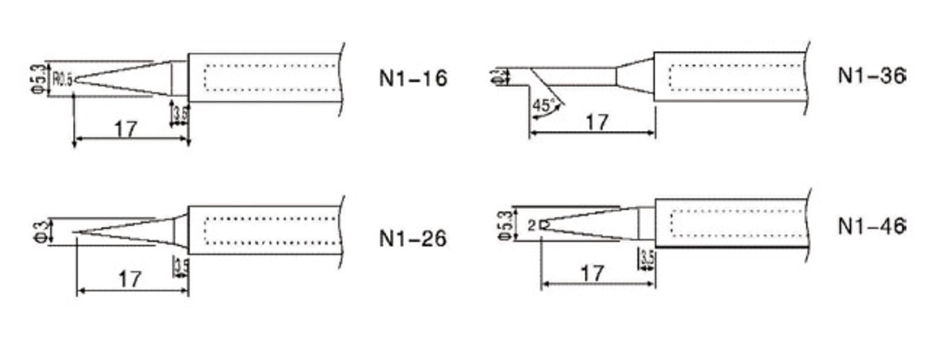 79-1126 (N1-26) Spare tip ZD-200NDJ, ZD-200NDQ, ZD-707NL, ZD-929B/C, ZD-931, ZD-937
