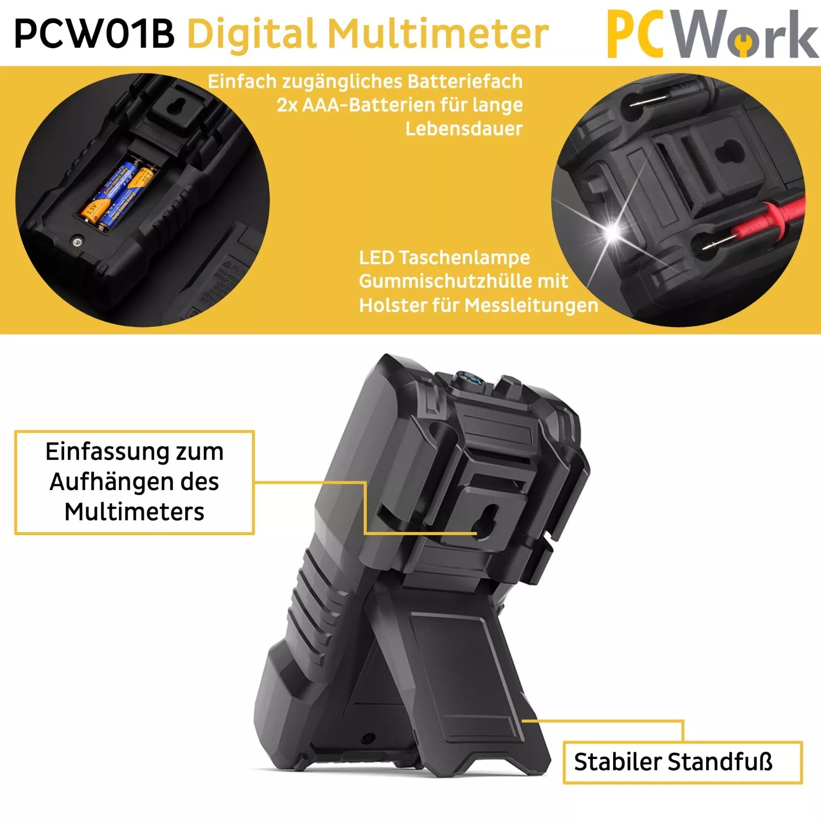 PCW01B Digitalmultimeter, True RMS, Auto Range