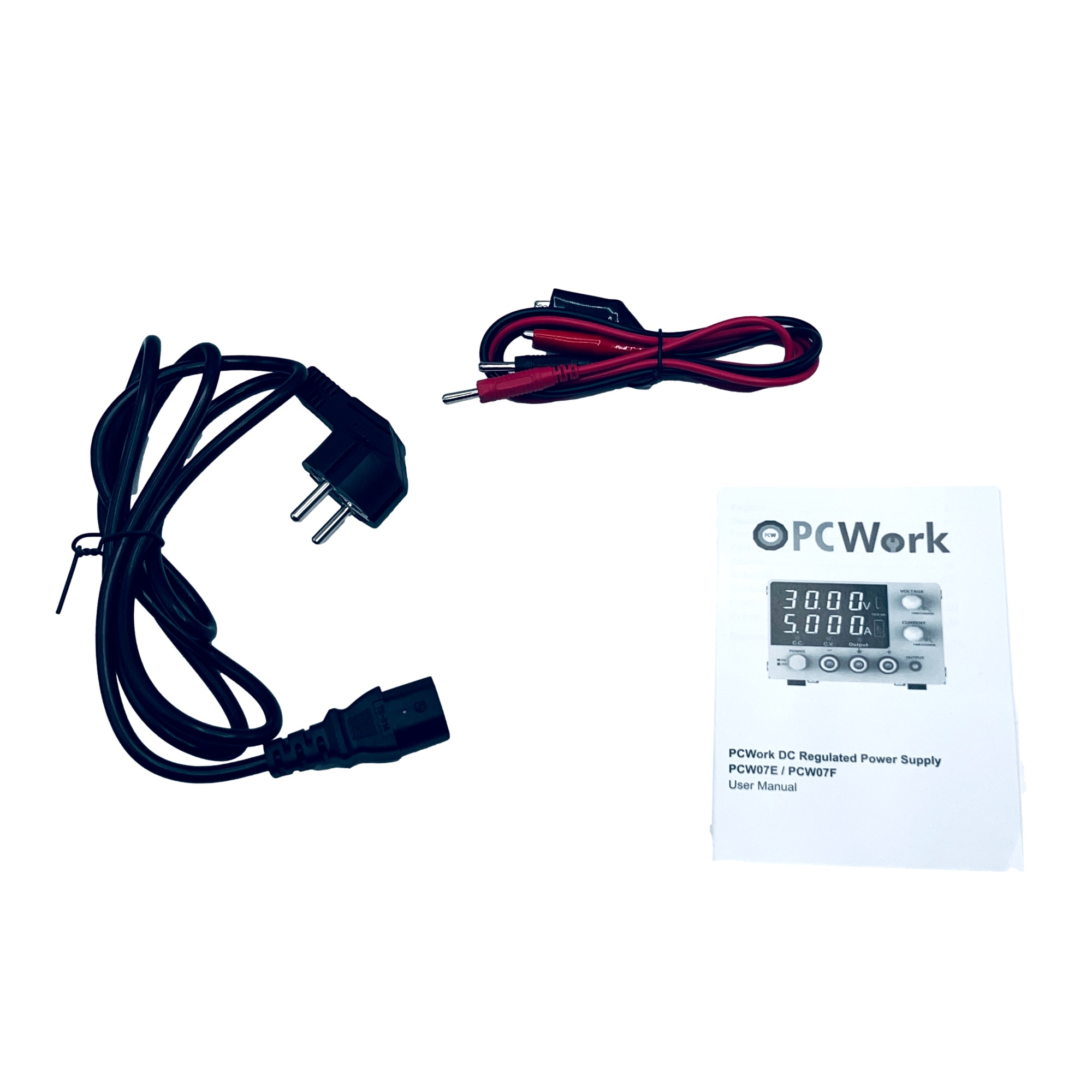 PCW07F Labornetzteil 0-30V / 10A DC | 300W regelbares Tischnetzgerät mit USB & Typ-C