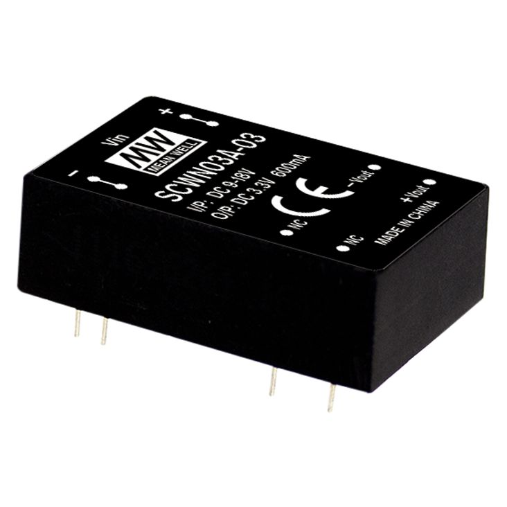 SCWN03C-15 DC/DC Converter 36-72V:+15V 200mA 3W, MEAN WELL