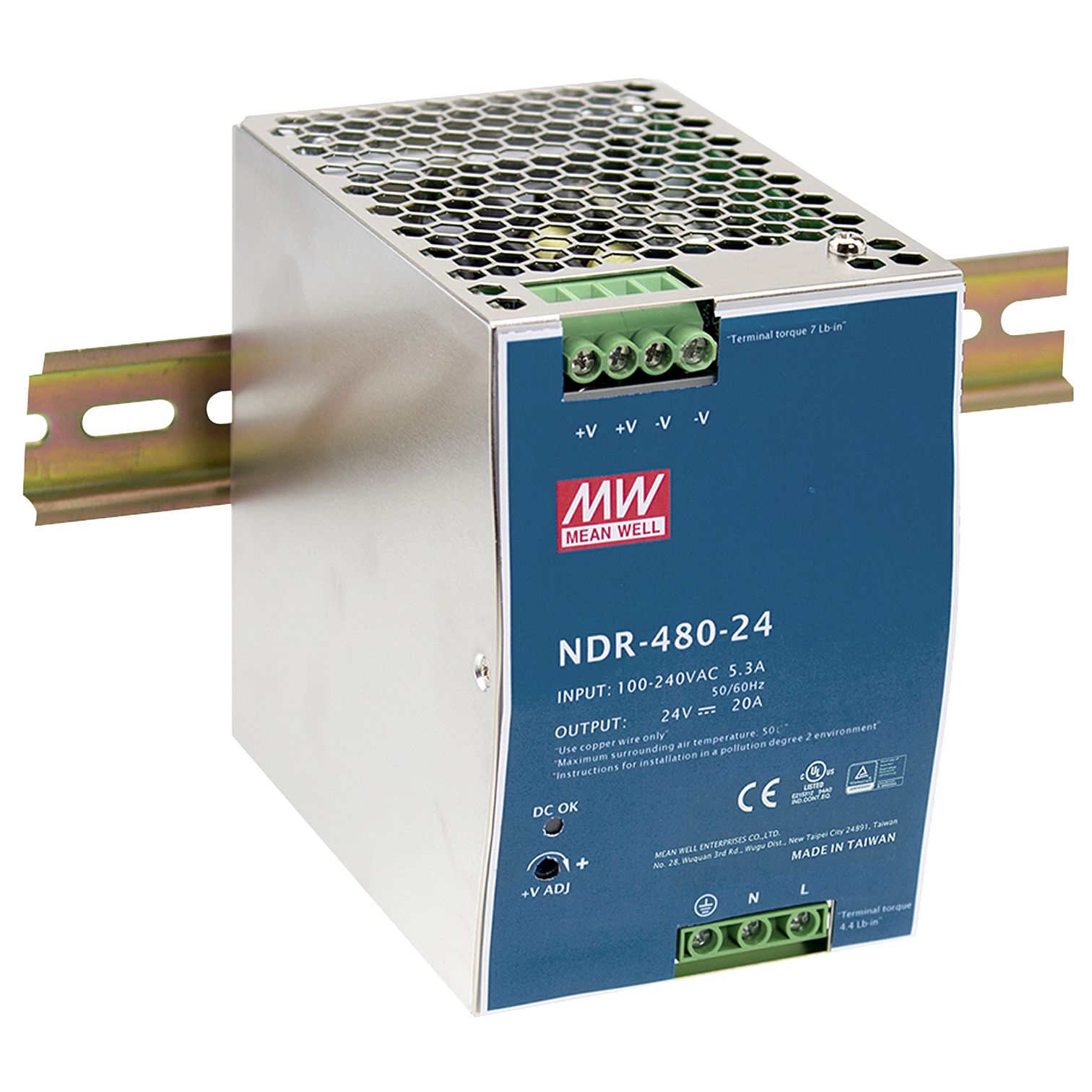 NDR-480-24 Hutschienen-Netzteil, 480W, 24V, 20A, MEAN WELL
