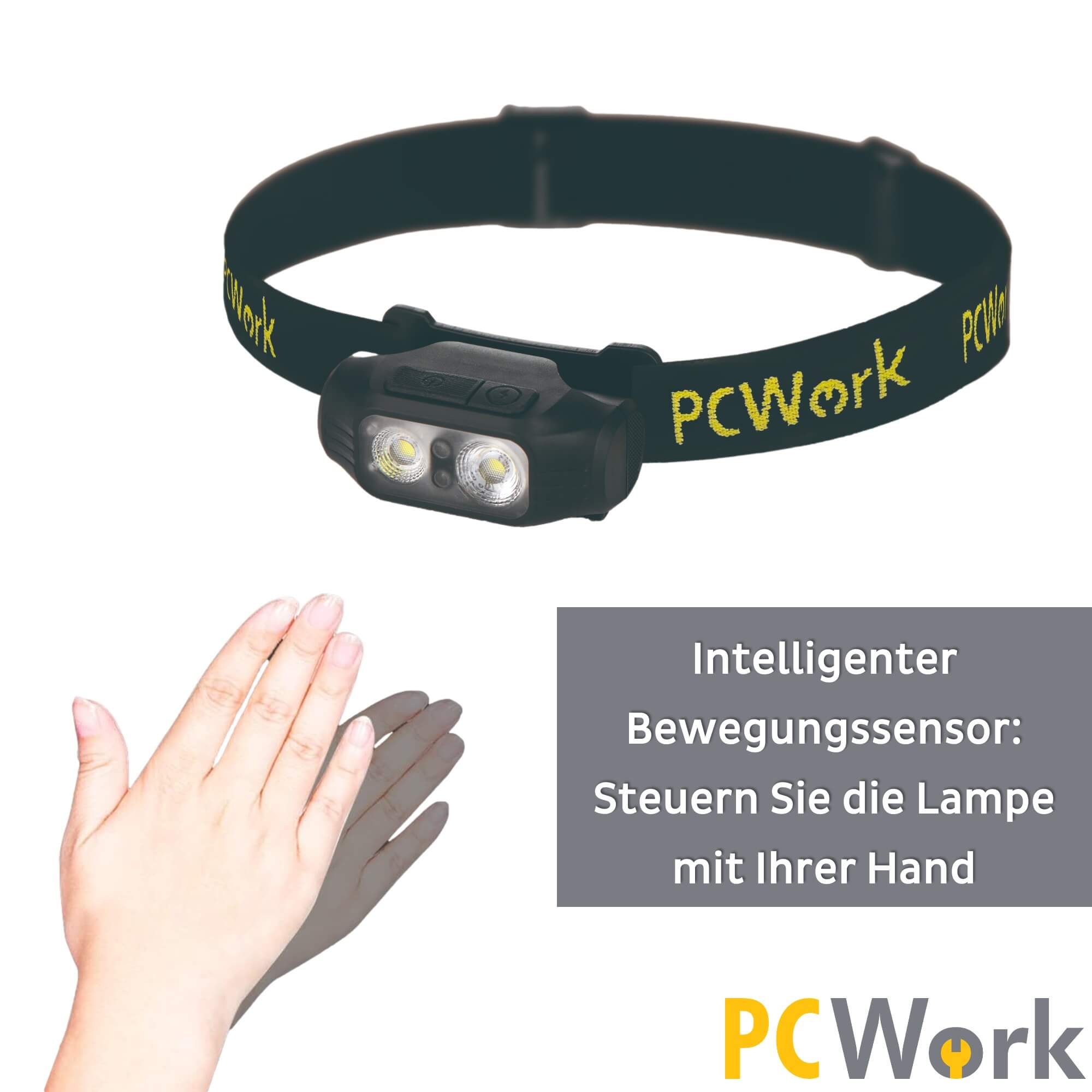 PCW12A LED Stirnlampe Kopflampe Hybrid Wiederaufladbar 200lm