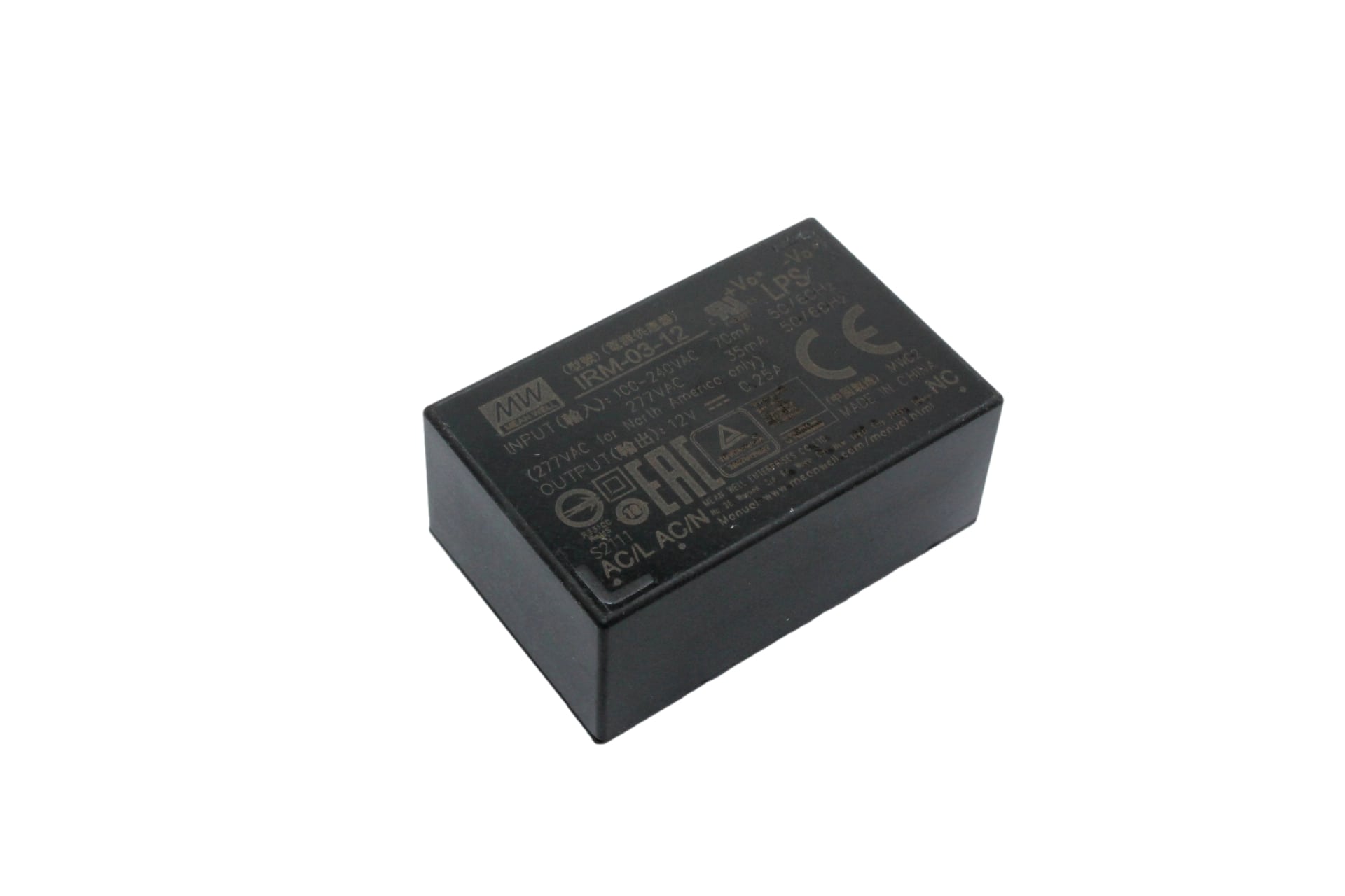 IRM-03-12 Switching power supply, module, 3W, 12V, 0.25A PCB, MEAN WELL