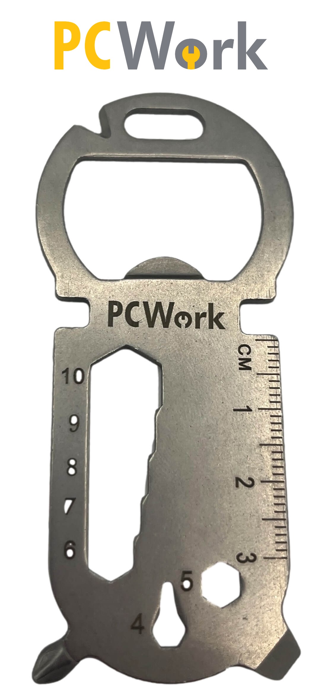 PCW08E Multitool, keychain, 16 in 1, stainless steel
