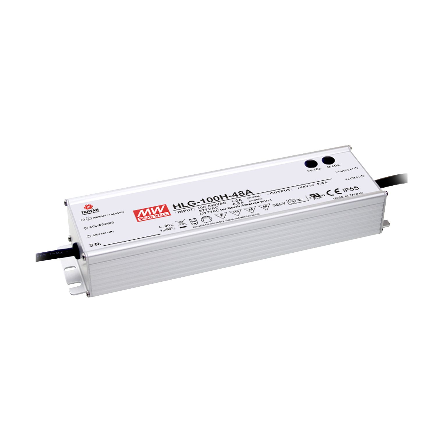 HLG-100H-20 LED-Trafo, IP67 96W, 20V, 4,8A CV+CC, MEAN WELL