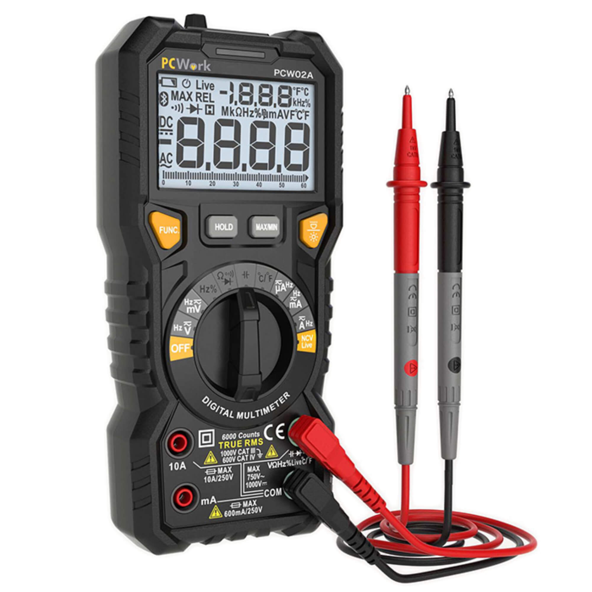 PCW02A Digitalmultimeter, True RMS, CAT IV 600V PCW02A Digitalmultimeter, True RMS, CAT IV 600V