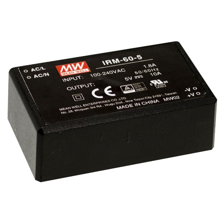 IRM-60-12ST Schaltnetzteil, Modul, 60W, 12V, 5A Schraub, MEAN WELL