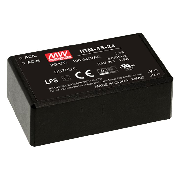 IRM-45-12 Schaltnetzteil, Modul, 45,6W, 12V, 3,8A Pin, MEAN WELL
